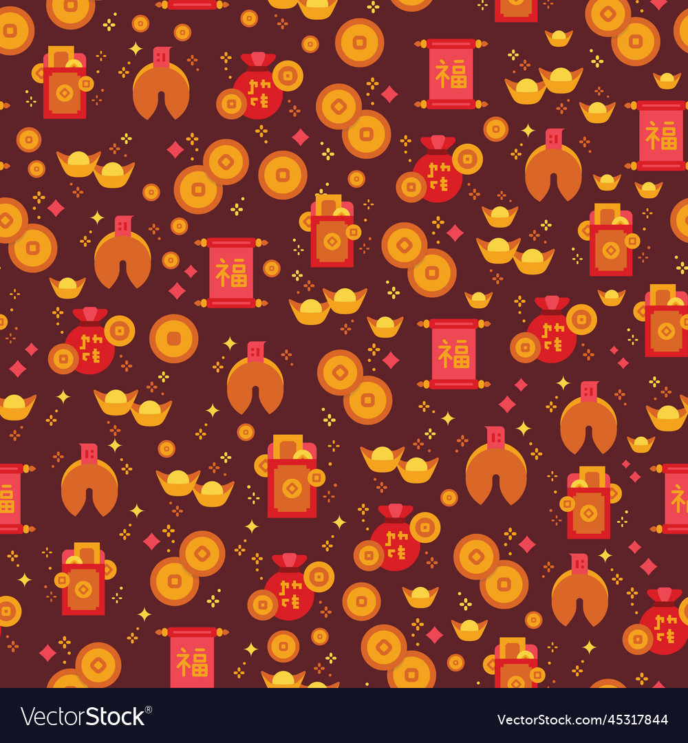 Red and yellow chinese new year repeat pattern