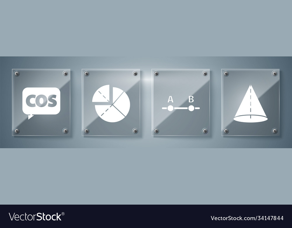 Set geometric figure cone graph schedule chart vector image Set geometric figure cone graph schedule chart