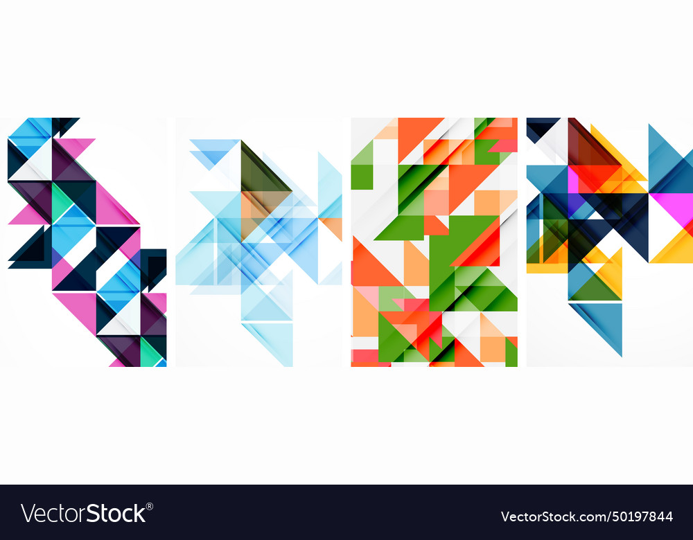 Set of abstract random triangle composition vector image Set of abstract random triangle composition