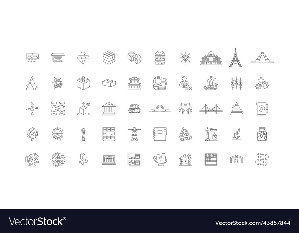 Structure icons concept linear vector image Structure icons concept linear