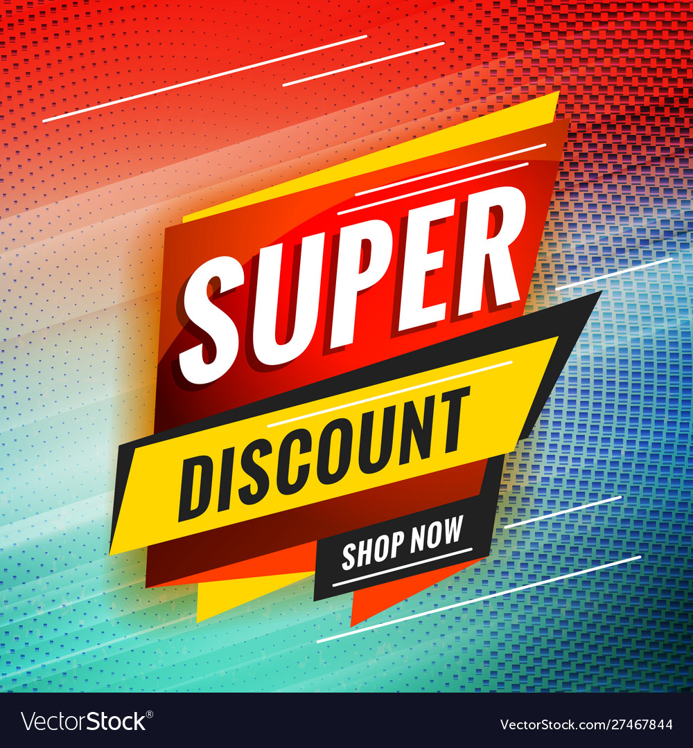 Super discount promotional concept template vector image Super discount promotional concept template