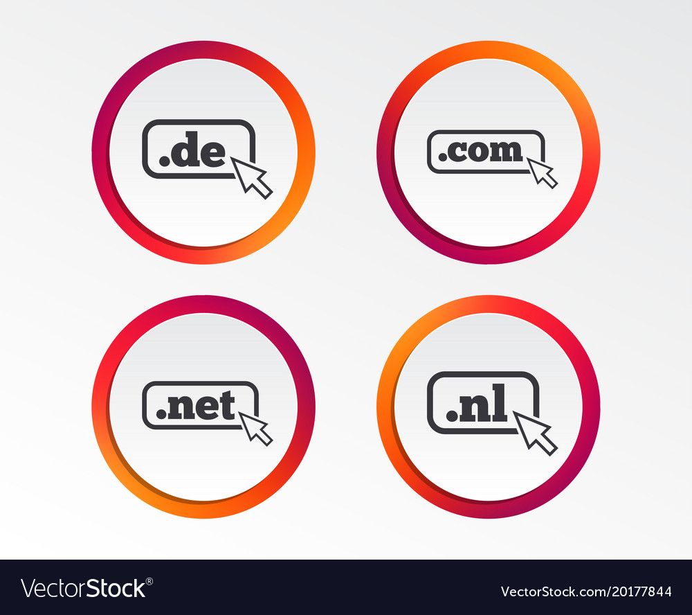 Top-level domains signs de com net and nl