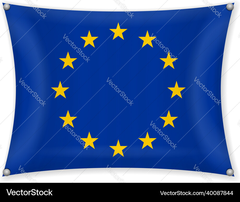 Waving eu flag Royalty Free Vector Image - VectorStock