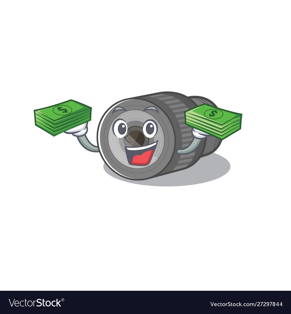 Mit Geldbeutel Zoom Objektiv Cartoon Form Vector Image Mit Geldbeutel Zoom Objektiv Cartoon Form