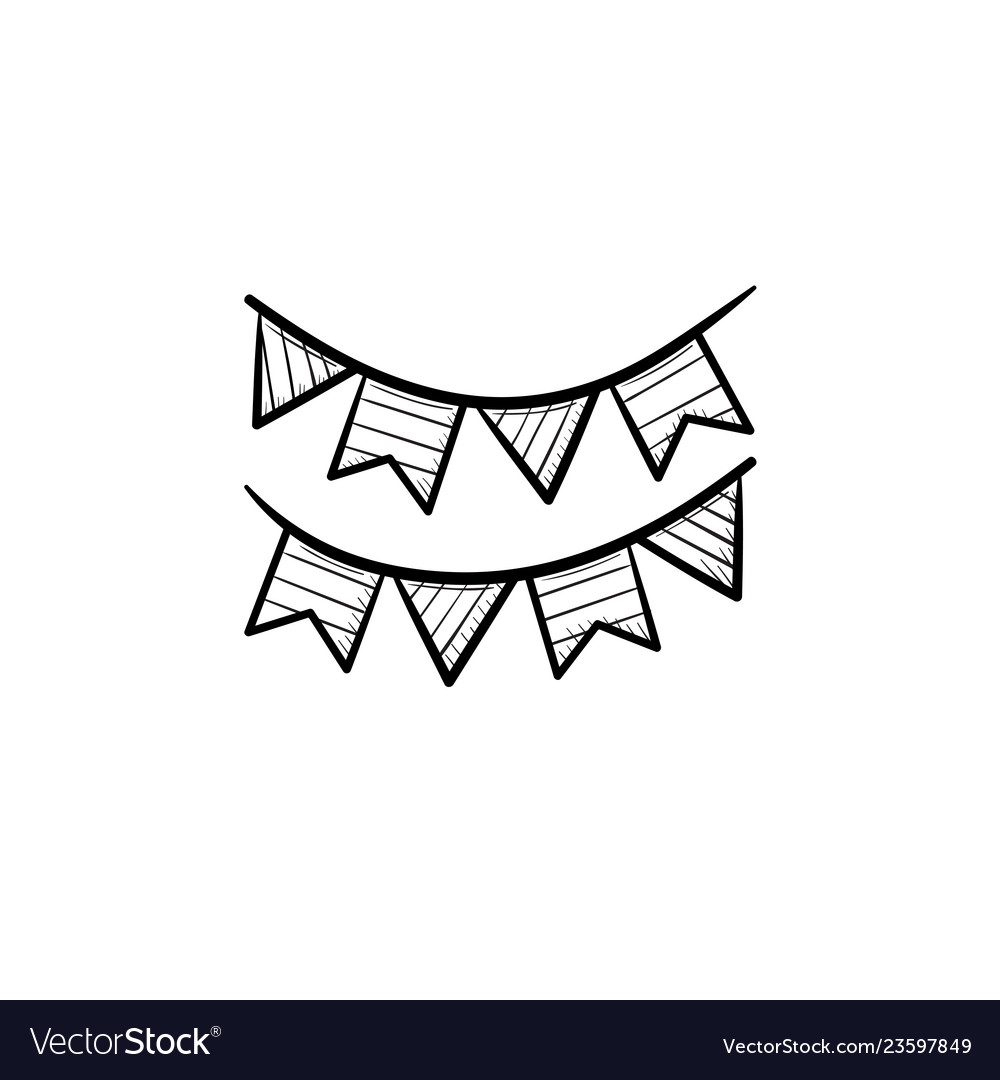 Black And White Hand Drawn Doodle Bunting Clipart | My XXX Hot Girl