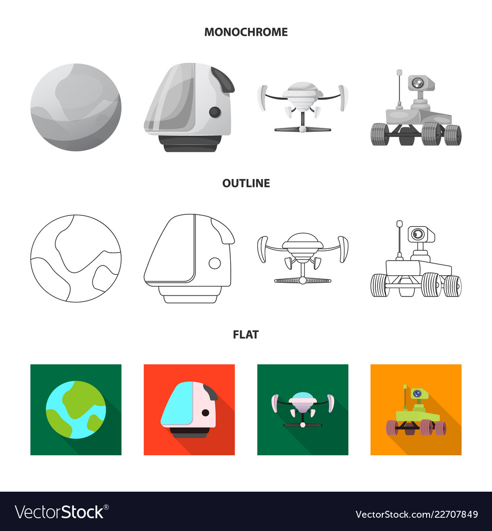 Design of mars and space logo set vector image Design of mars and space logo set