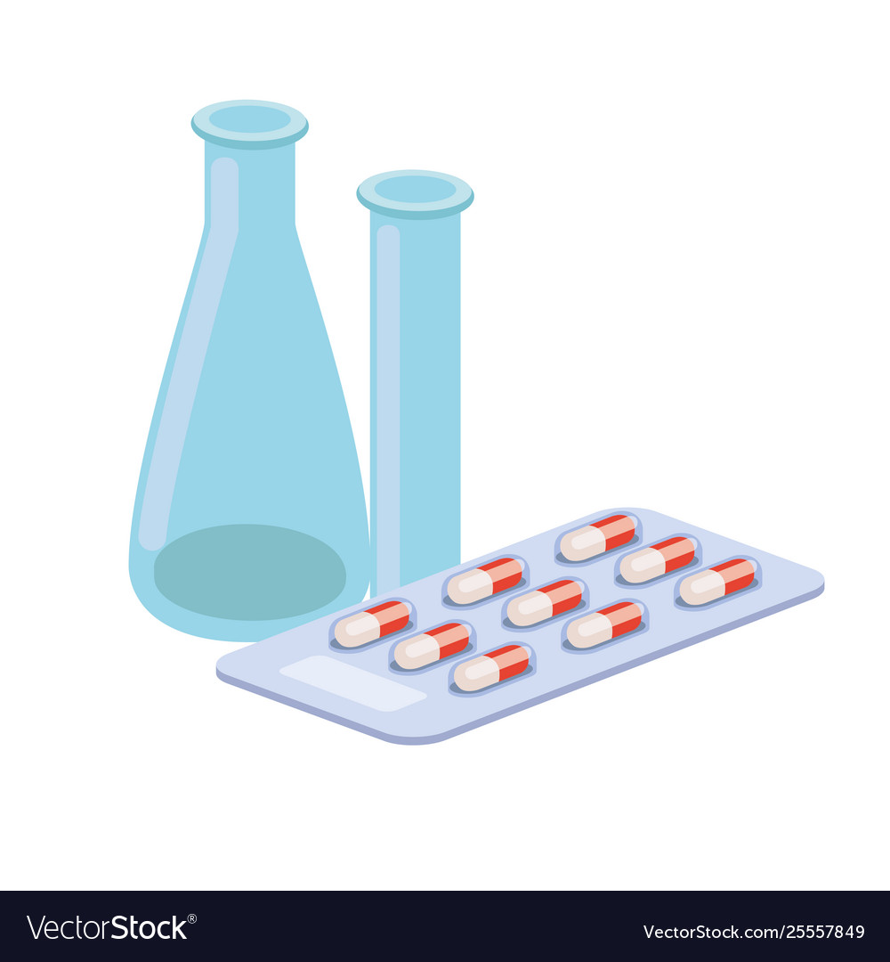 Laboratory instruments in white background