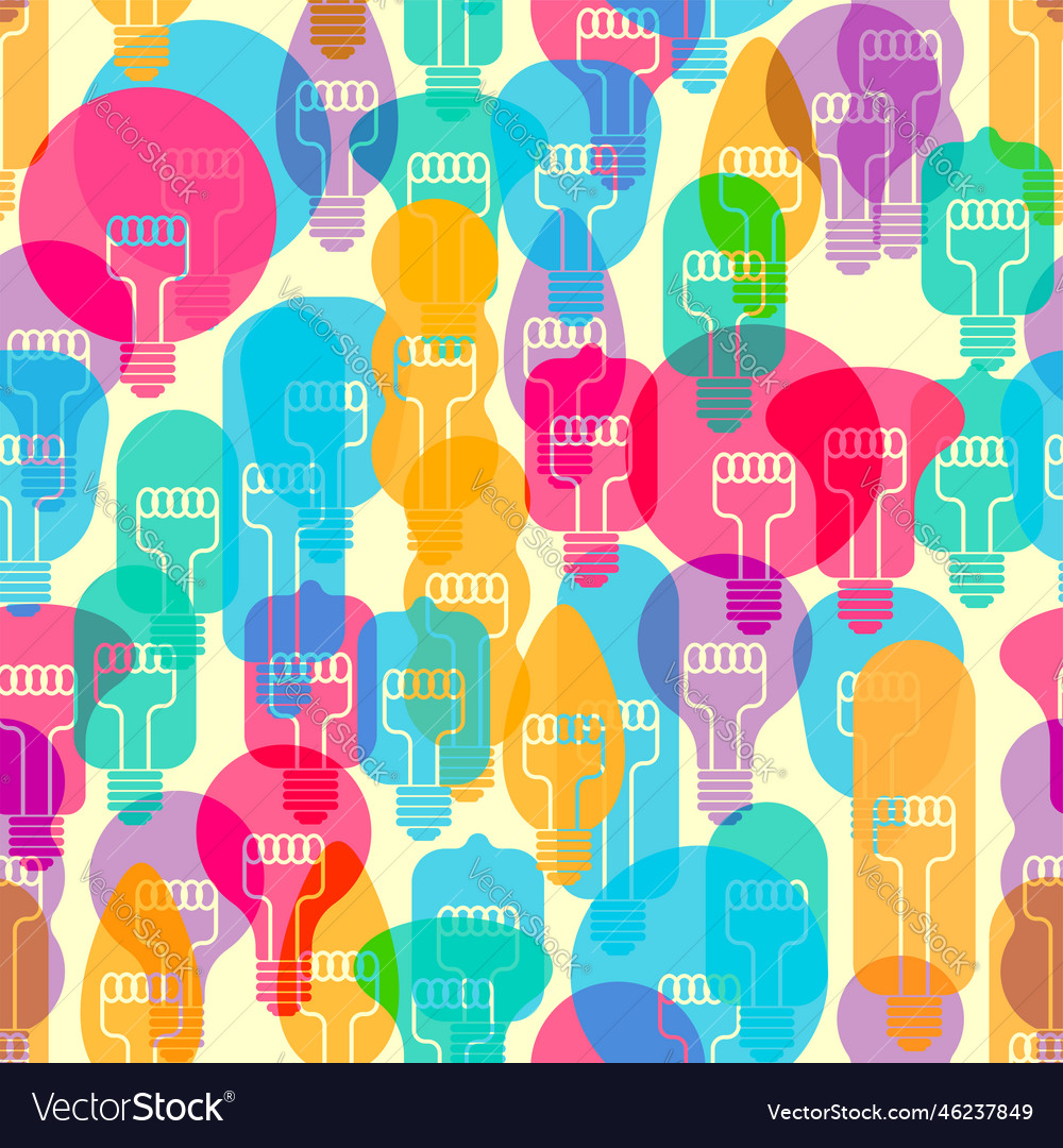 Light bulb pattern seamless background retro vector image Light bulb pattern seamless background retro