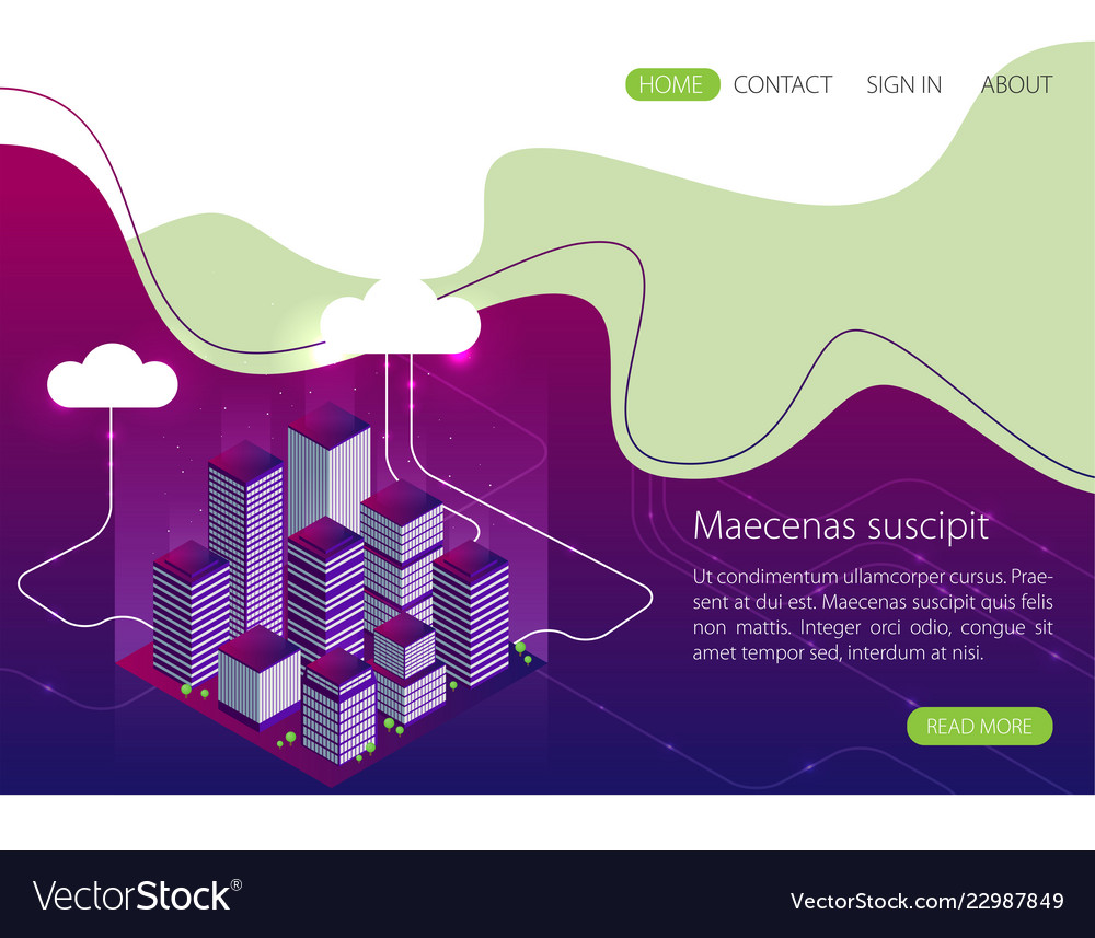 Modern cloud technology and networking concept vector image Modern cloud technology and networking concept