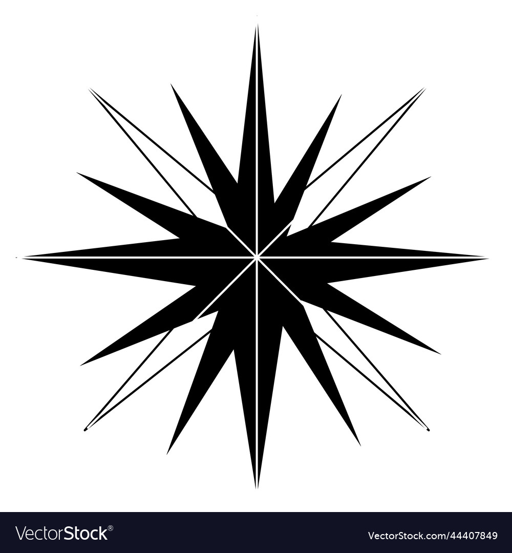 Outline drawing of a snowflake on transparent