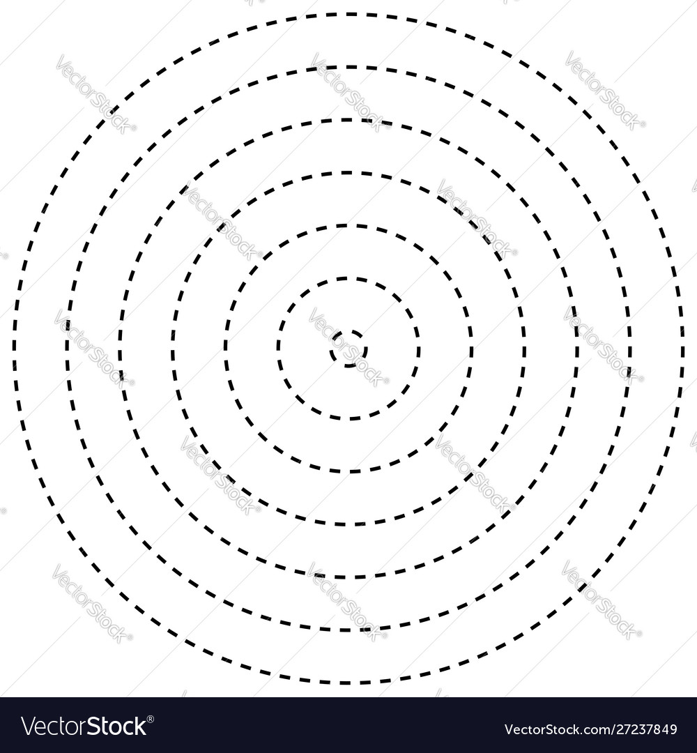 Radial dashed line circles circular concentric