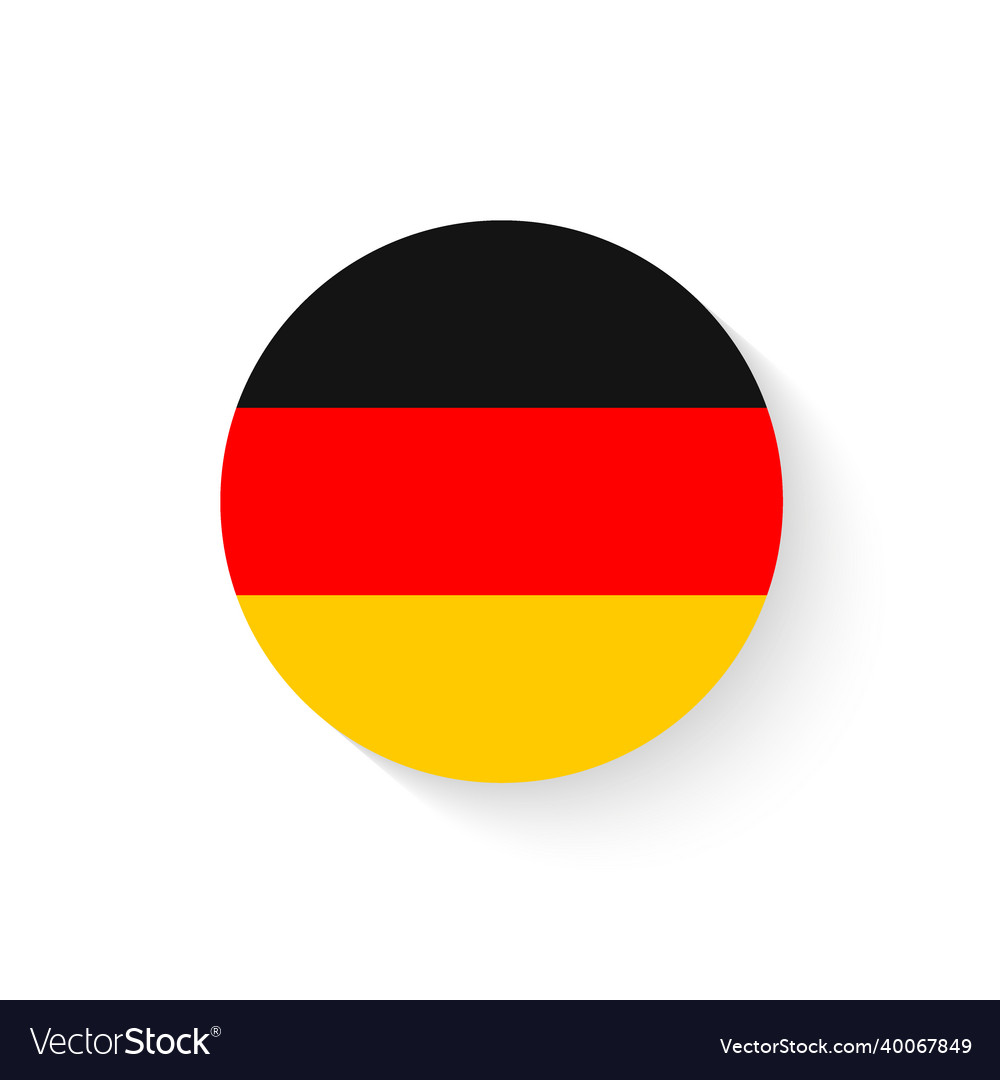 Round german flag icon isolated button Royalty Free Vector