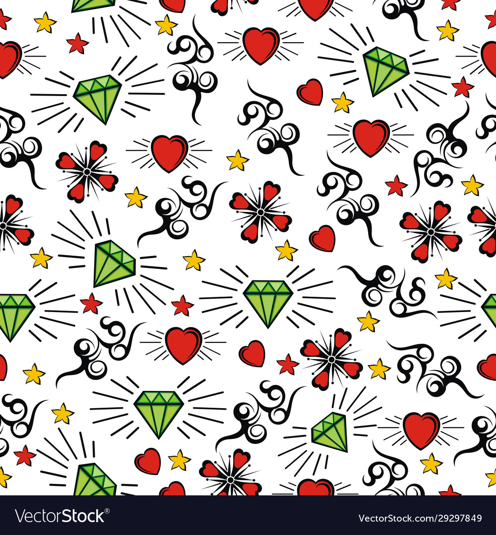 Seamless pattern with elements diamond