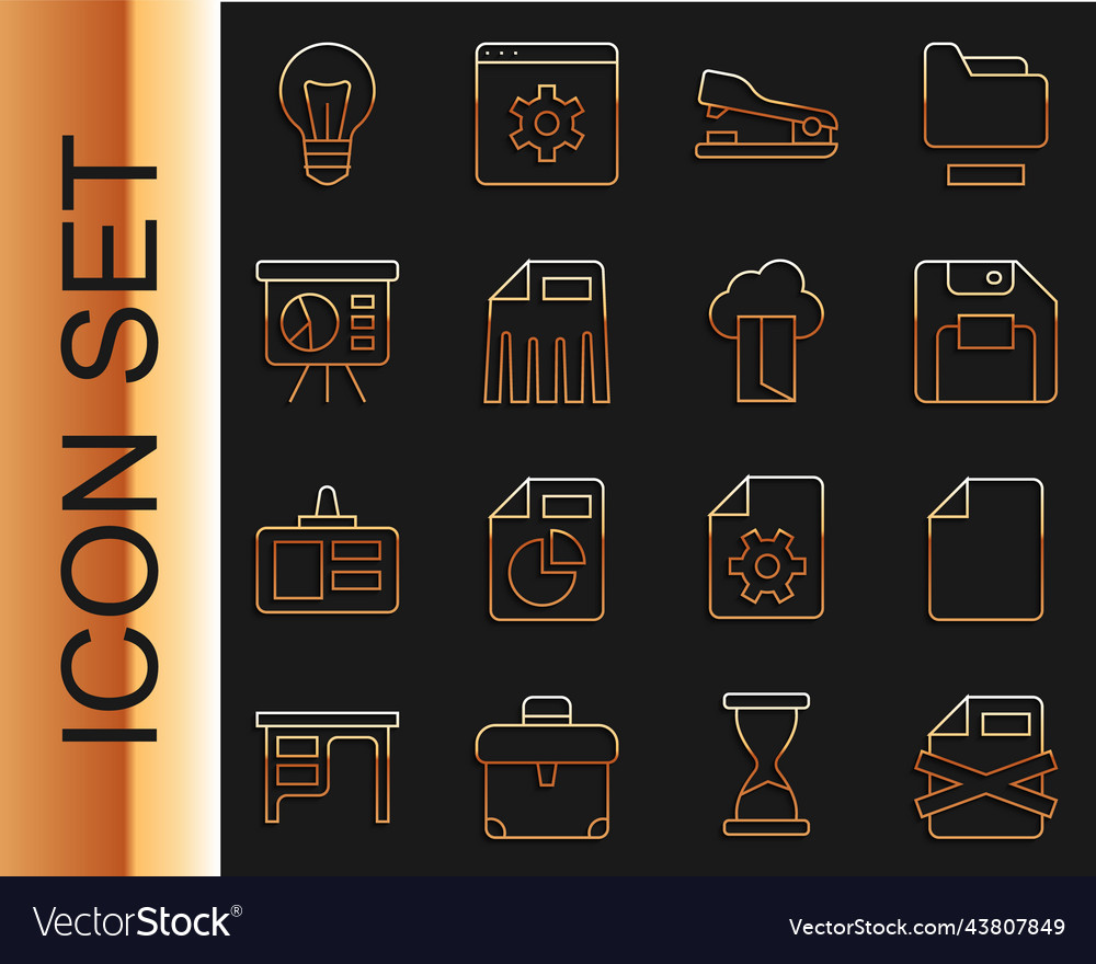 Set line delete file document floppy disk vector image Set line delete file document floppy disk
