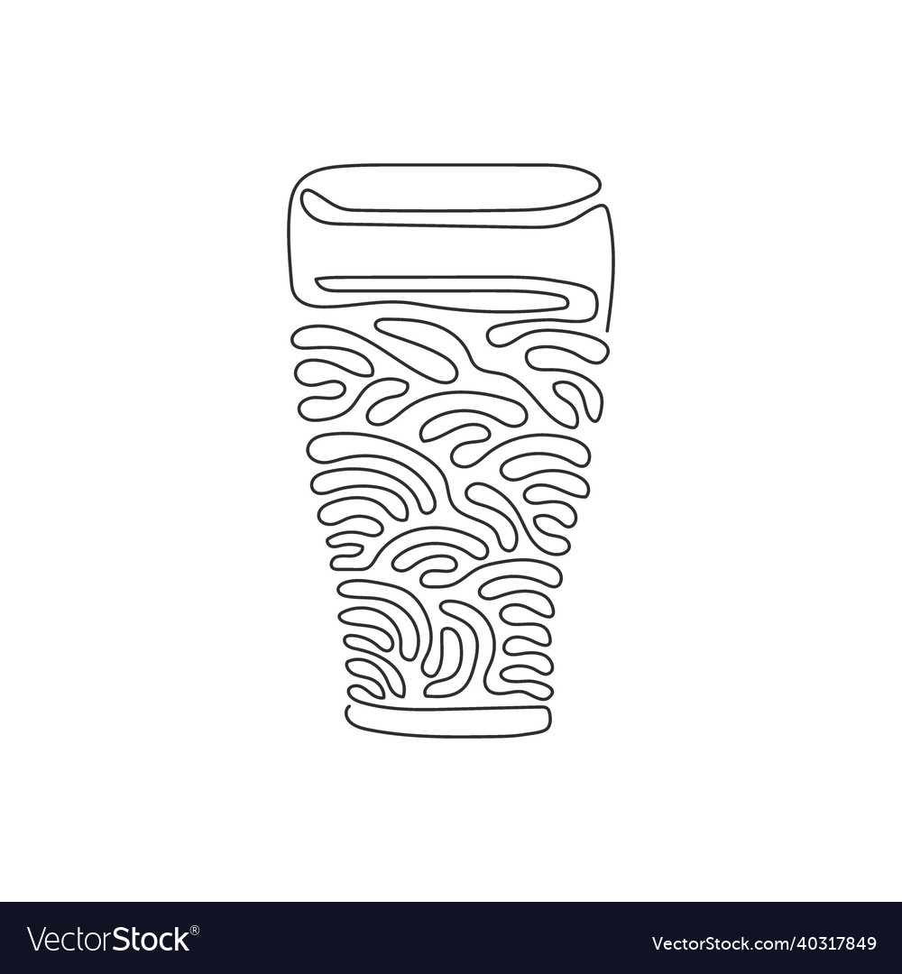 Single continuous line drawing soft drink Vector Image Single continuous line drawing soft drink