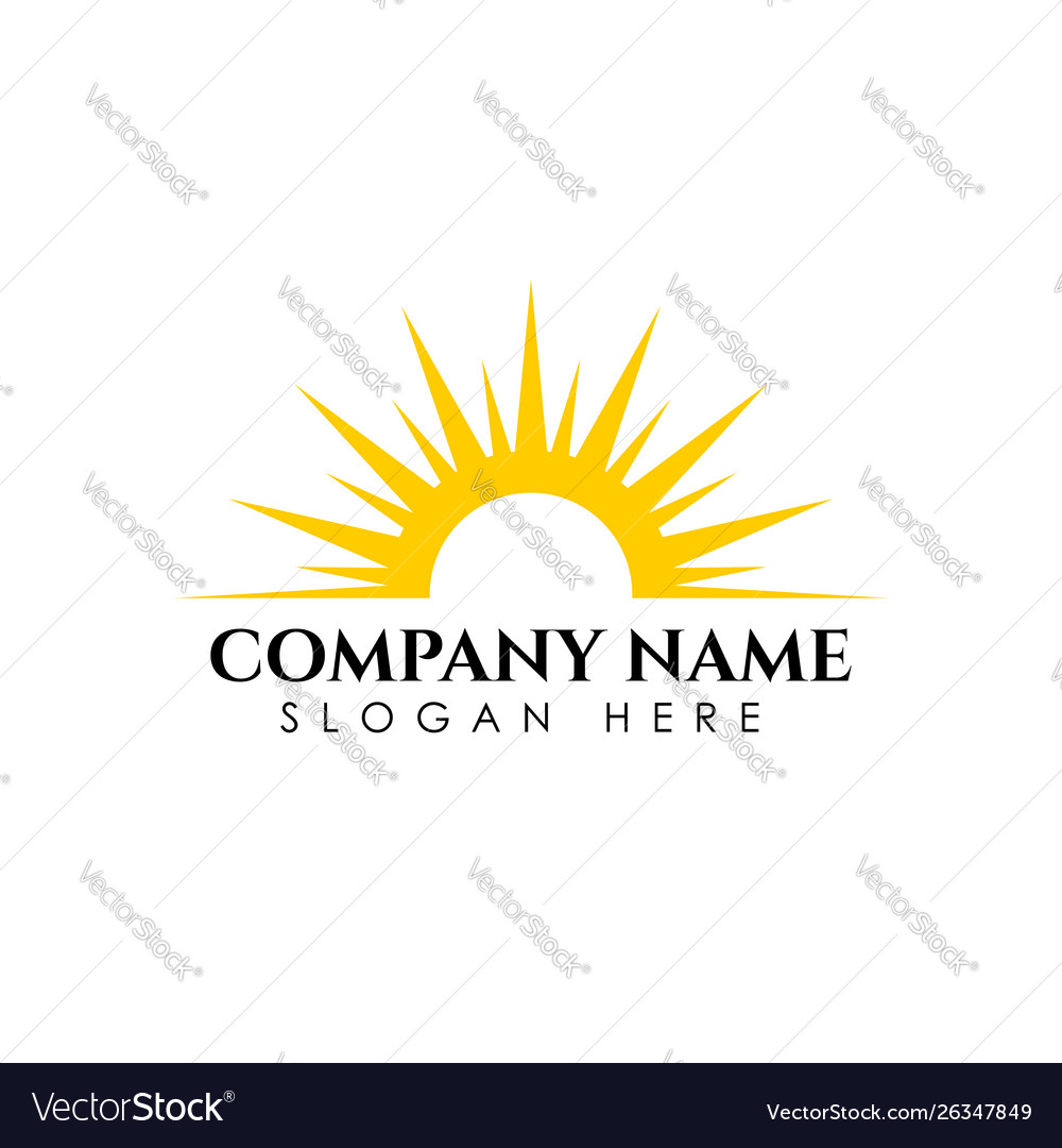 Sunrise logo designs template sun icon symbol Vector Image