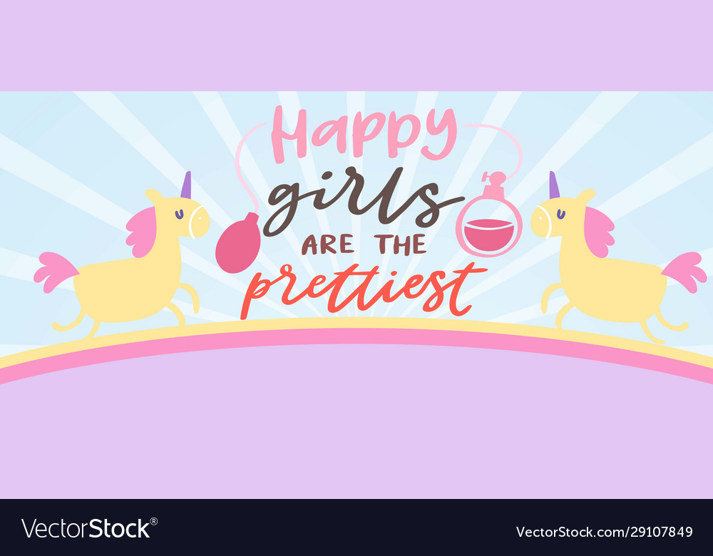 Ute unicorns baby girl showel card cartoon vector image Ute unicorns baby girl showel card cartoon