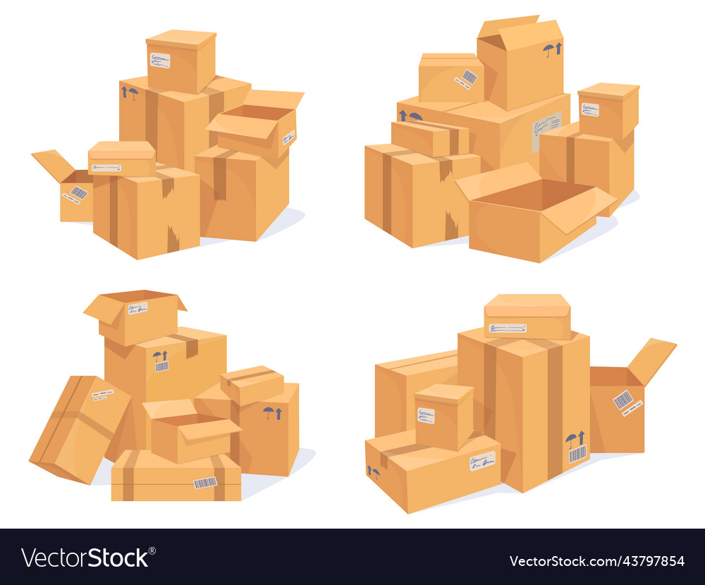 Carton box stack stacked parcel cardboard