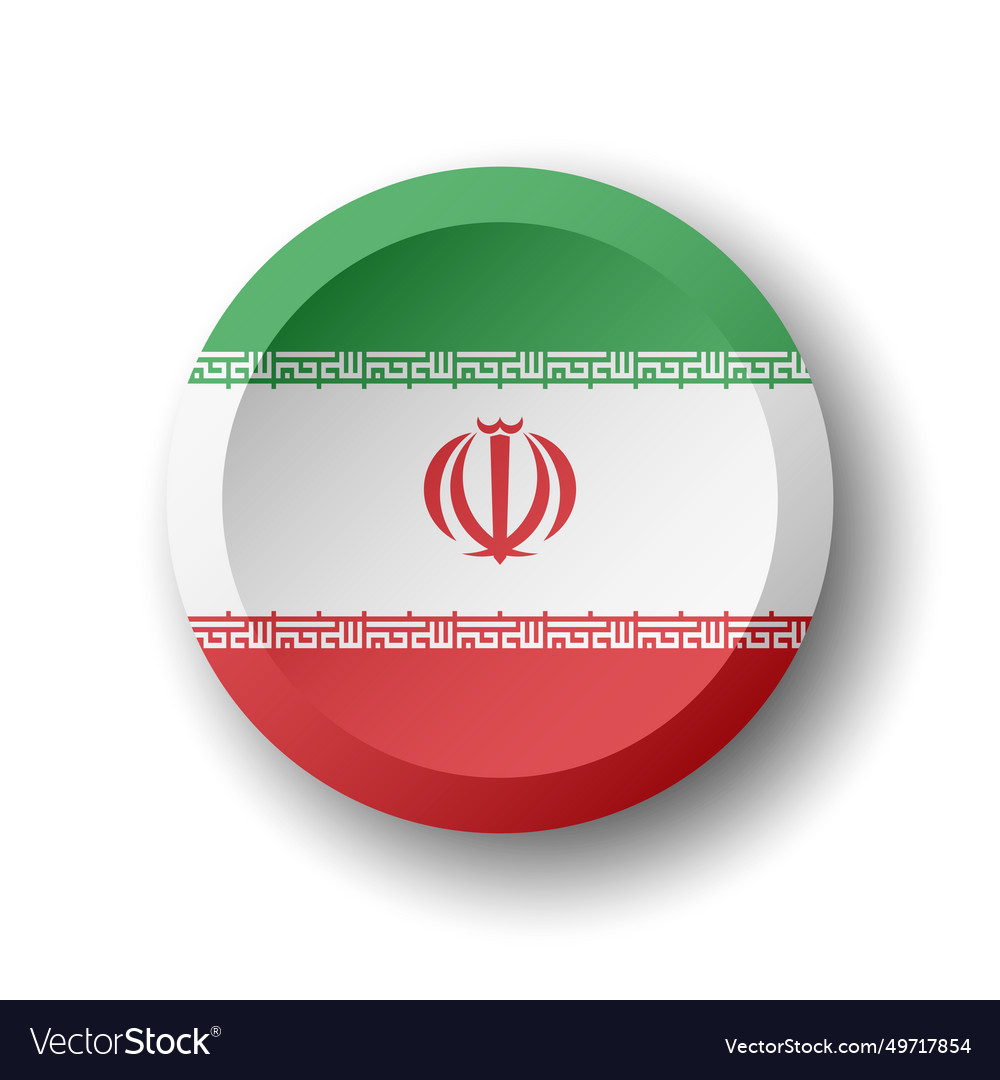 Circle button flag of iran vector image Circle button flag of iran