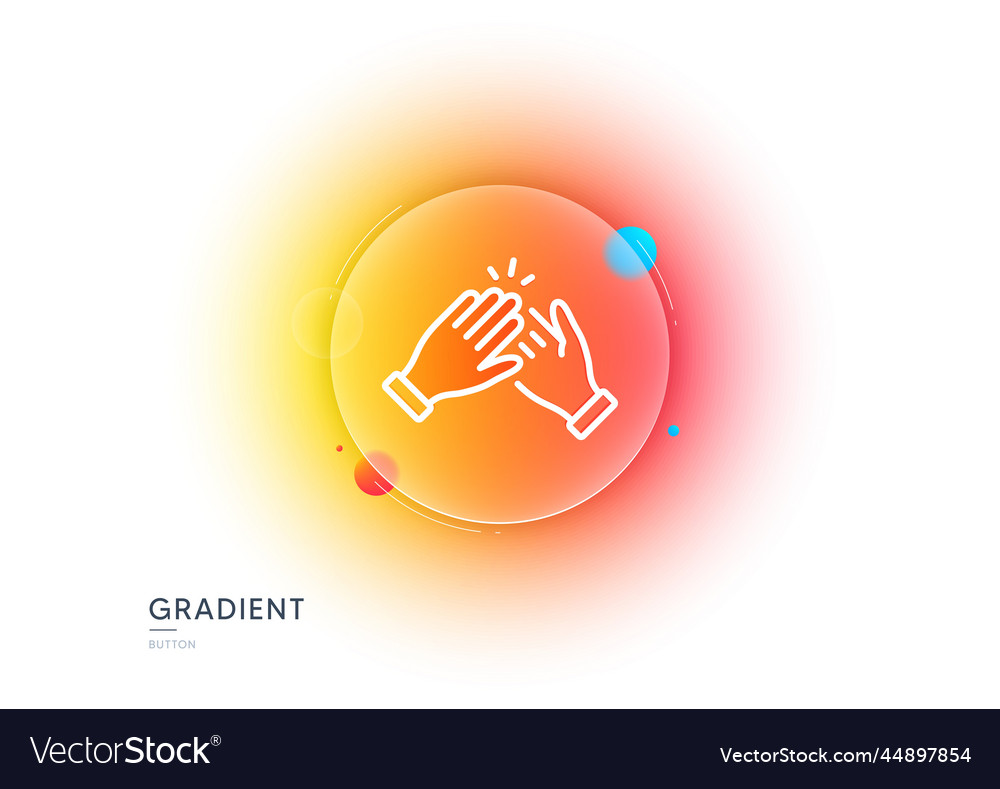 Clapping hands line icon clap sign gradient blur