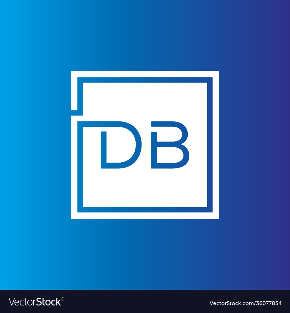 Creative initial letter db square logo design Vector Image Creative initial letter db square logo design