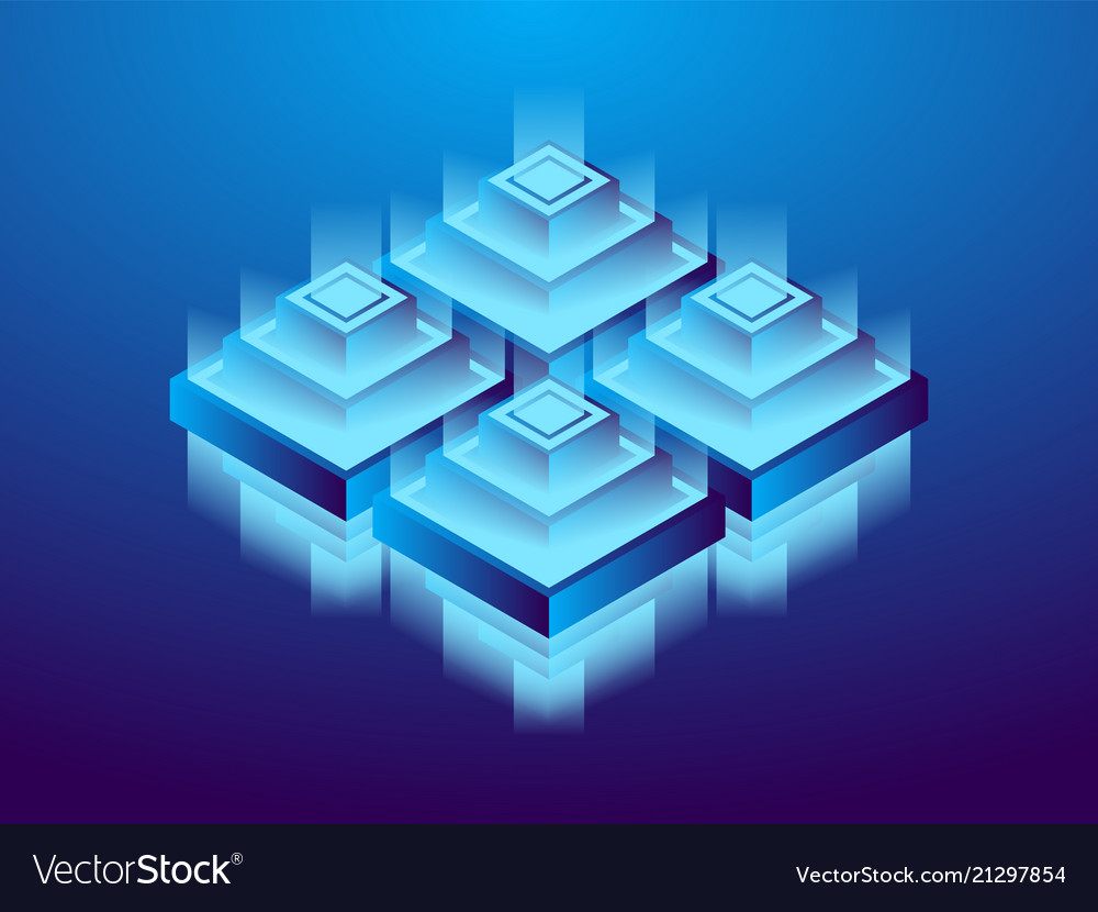 Cryptocurrency and blockchain vector image Cryptocurrency and blockchain