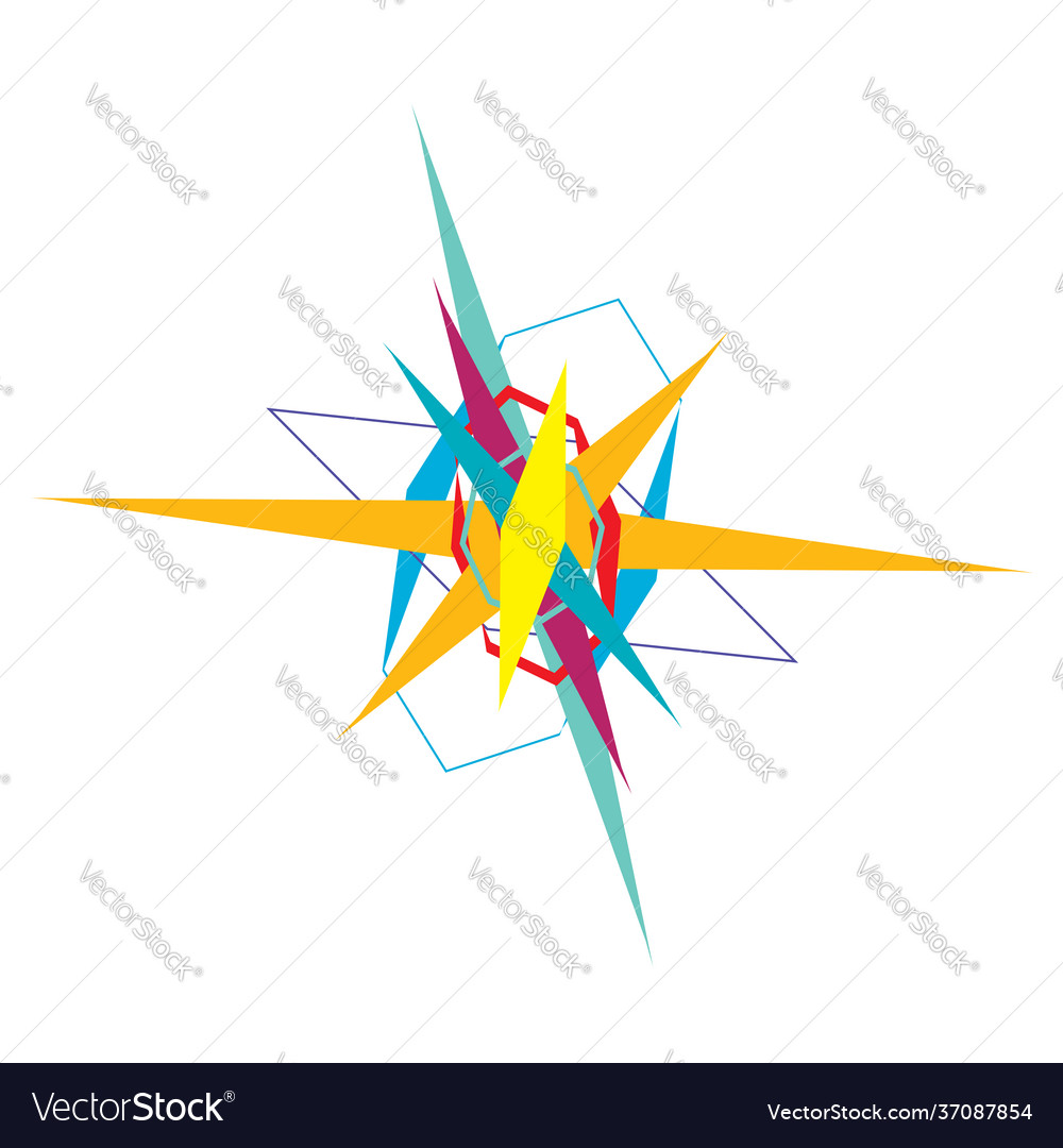 Edgy geometric abstract design element pointy