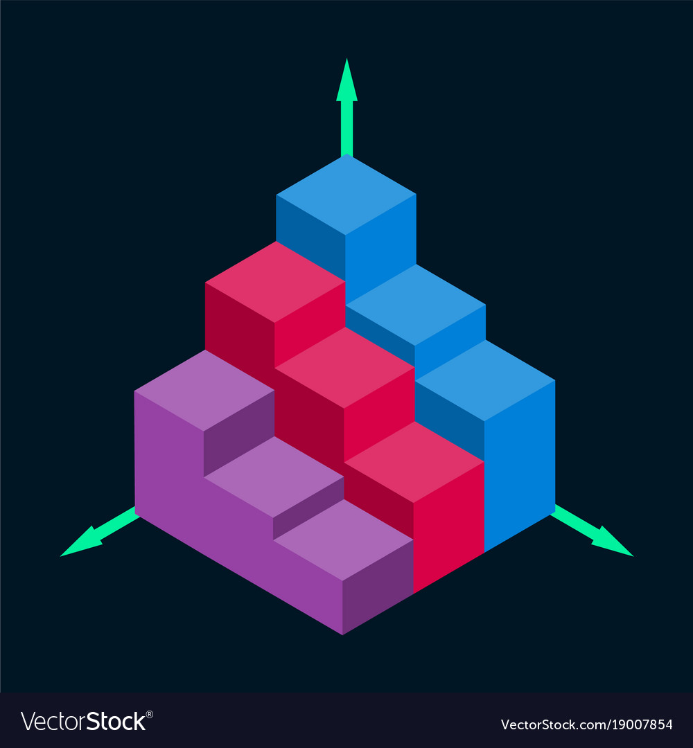 Flat icon on stylish background 3d chart