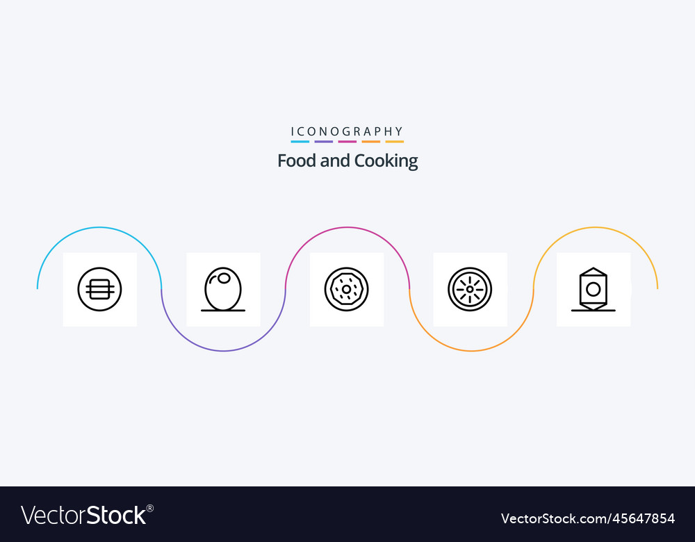 Food line 5 icon pack including sweet candy