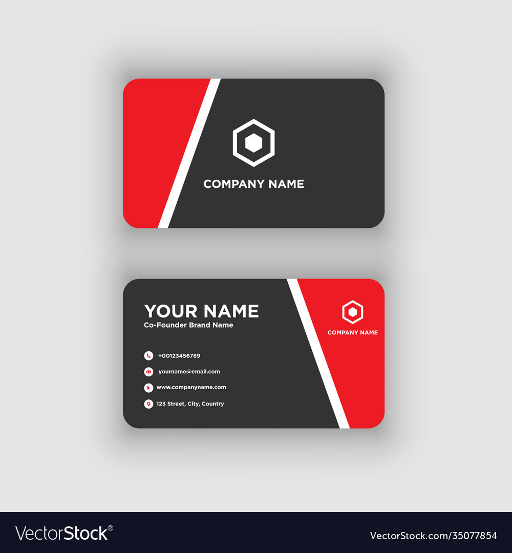 Modern and clean black red business card design