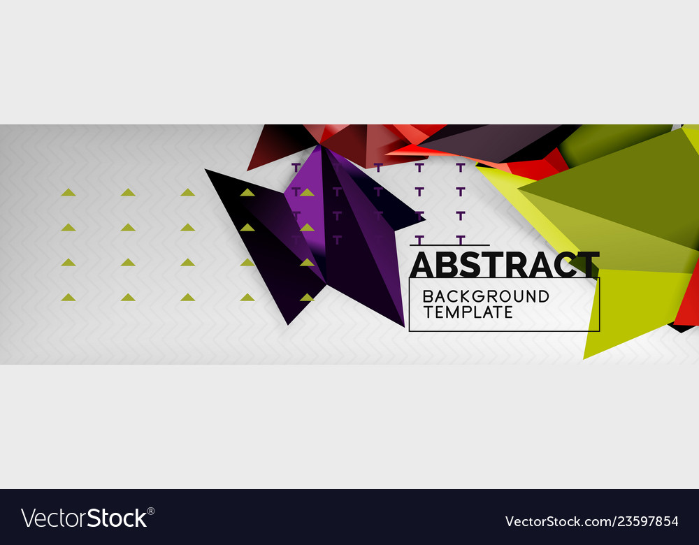 Mosaic triangular 3d shapes composition geometric