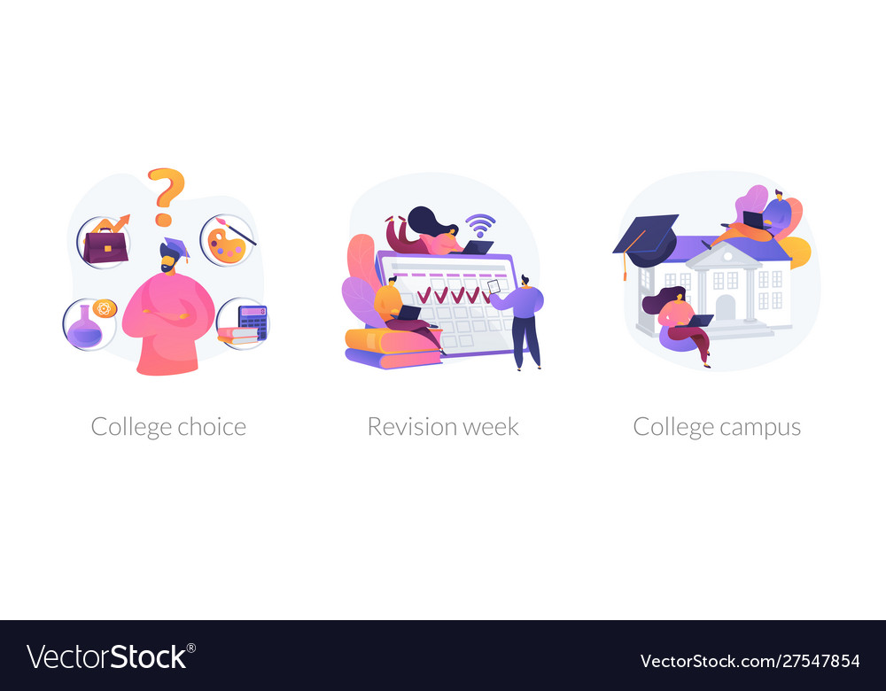 On-campus learning concept metaphors Royalty Free Vector