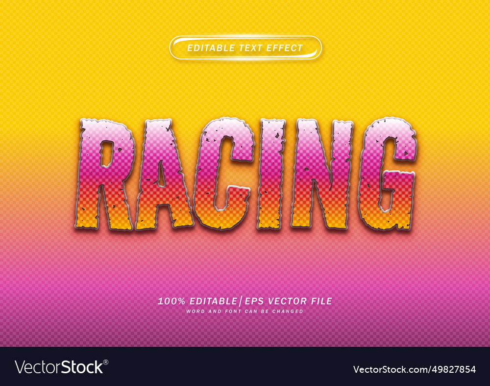 Racing text editable effect