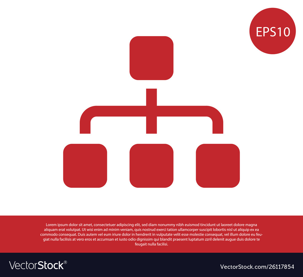 Red business hierarchy organogram chart