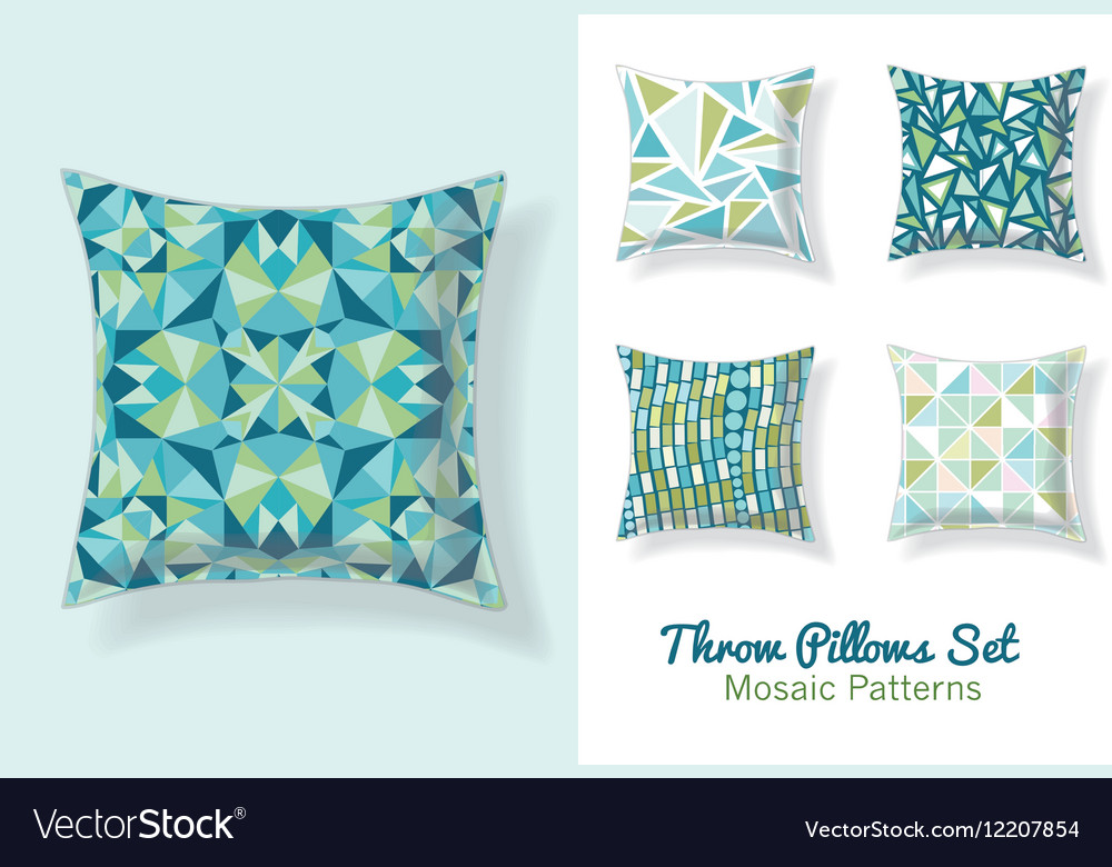 Set Of Throw Pillows In Matching Unique Abstract Vector Image