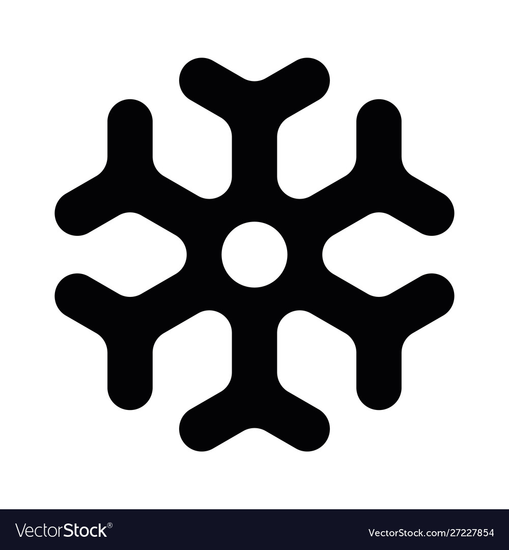 Simple black snowflake with rounded corners vector image Simple black snowflake with rounded corners