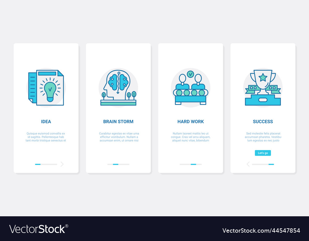 Success brainstorm business idea ux ui onboarding Vector Image