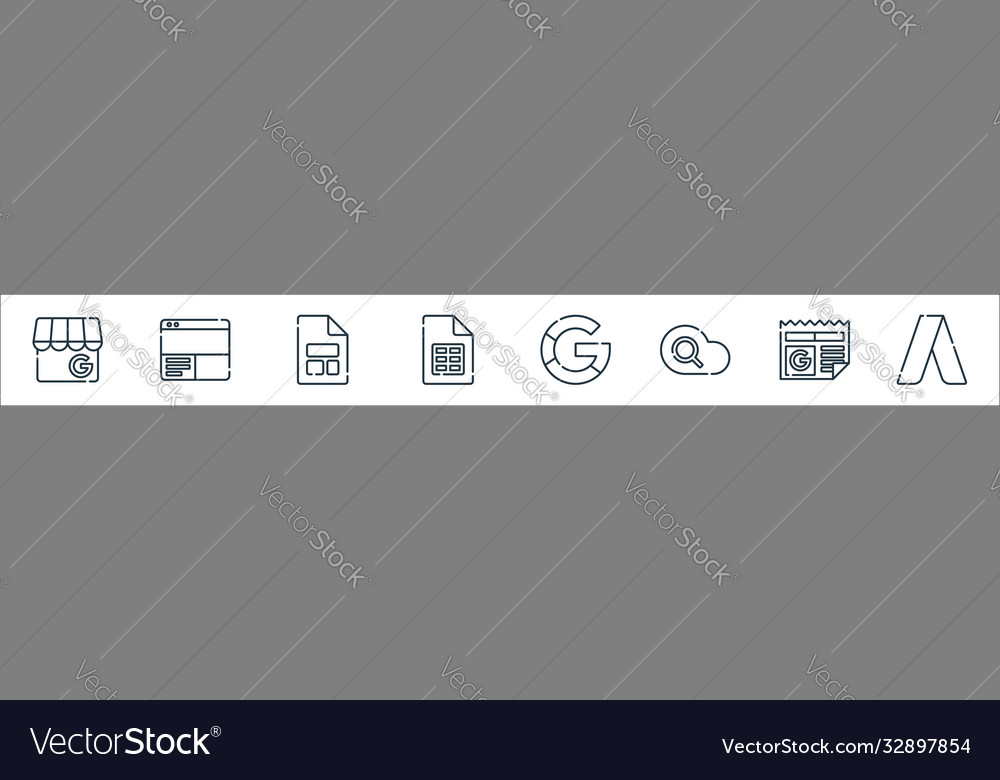 Suite line icons linear set quality vector image Suite line icons linear set quality