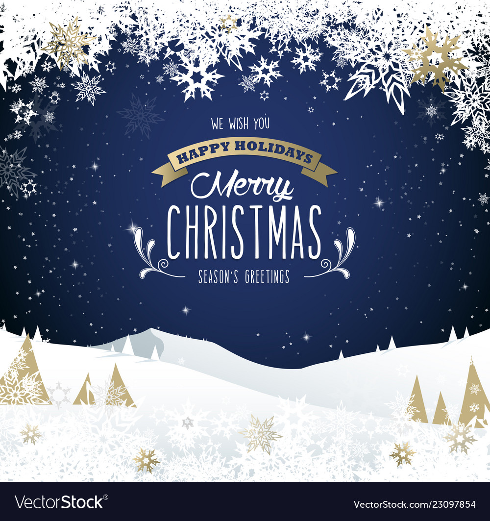 Winter mountain landscape scenery merry christmas vector image Winter mountain landscape scenery merry christmas