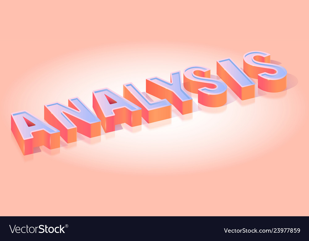 Analysis text title isometric template vector image Analysis text title isometric template