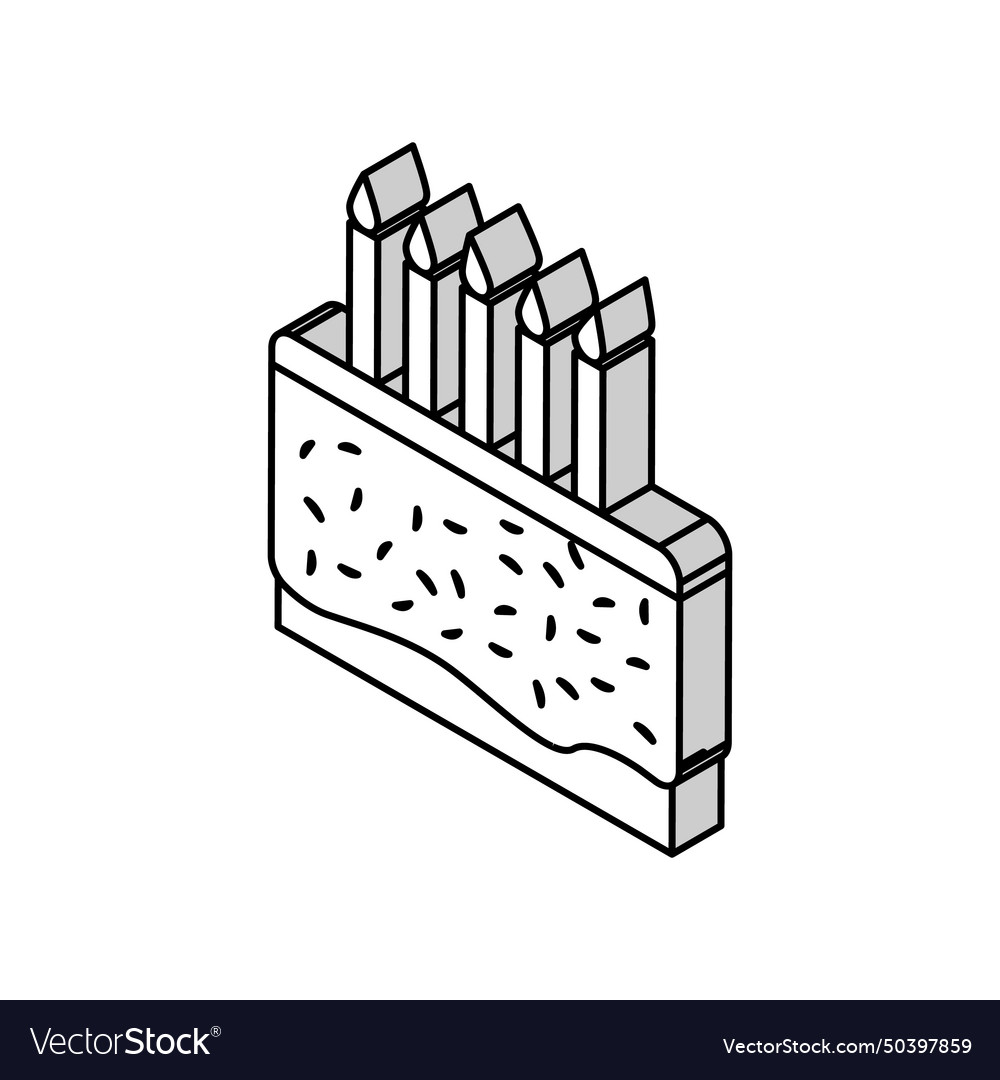 Candle Kuchen Essen Dessert isometrische Ikone vector image Candle Kuchen Essen Dessert isometrische Ikone