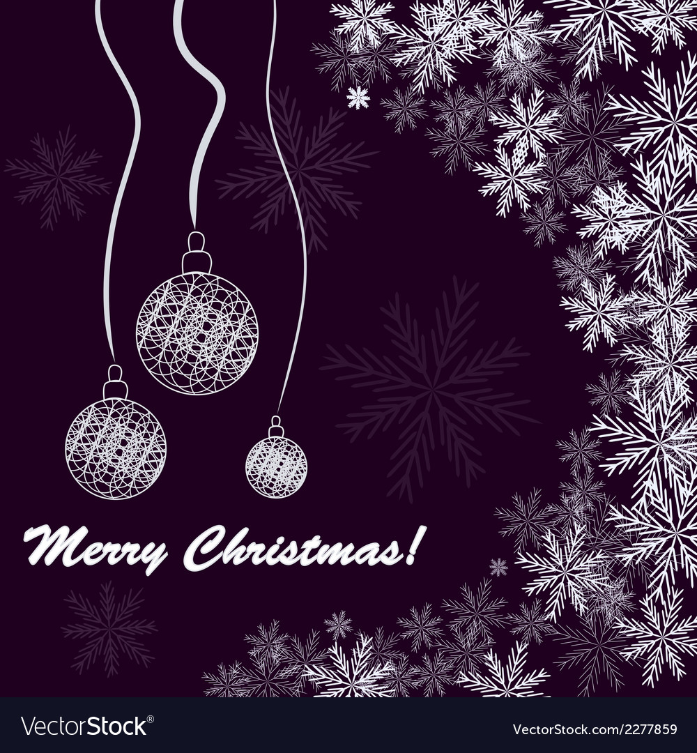 Christmas background with balls and snowflakes