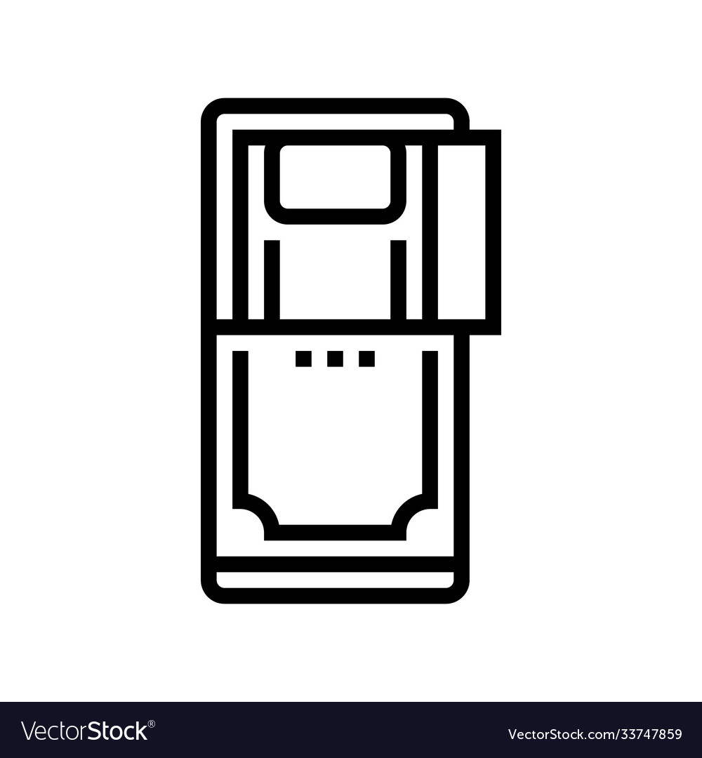 Coffin with opened cap line icon isolated