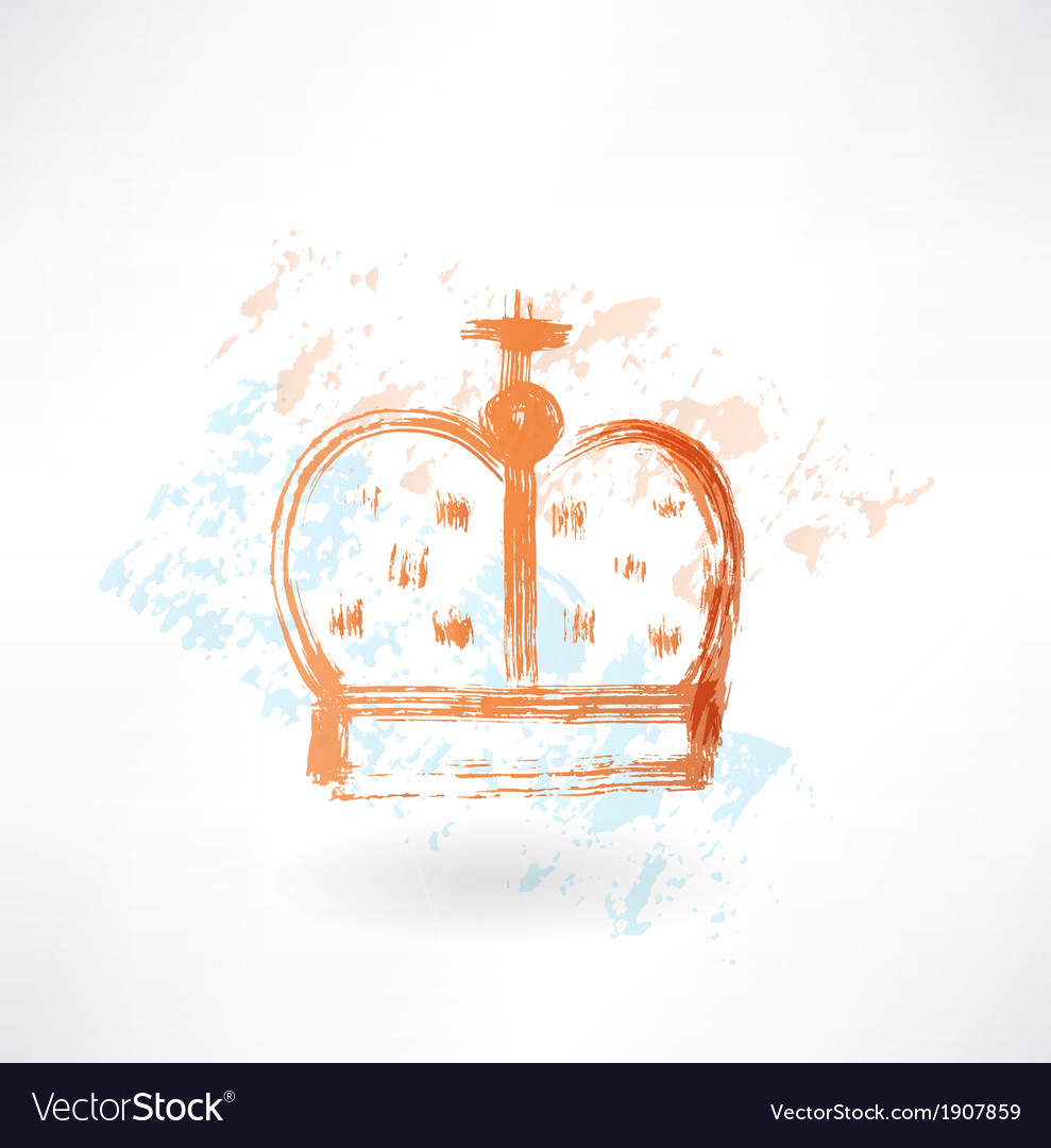 Crown grunge icon