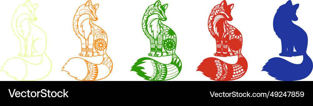 Fox wall art multilayer decor laser cut template Vector Image