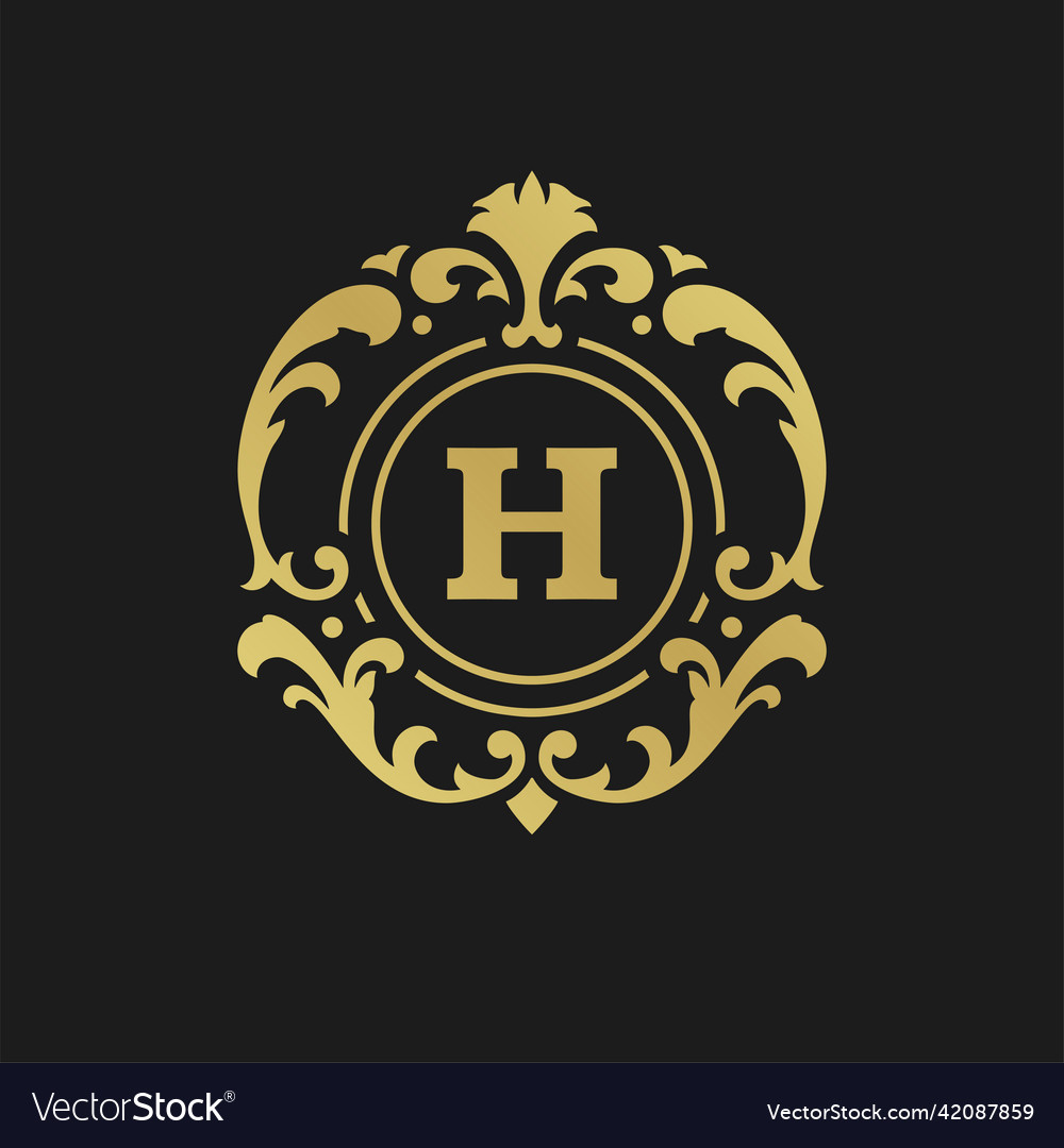 Luxury monogram logo template object Royalty Free Vector