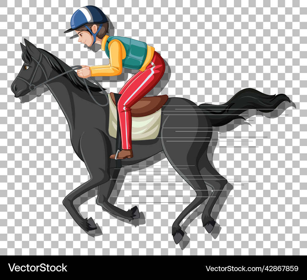 Man riding a horse isolated Royalty Free Vector Image