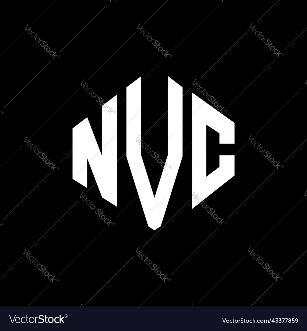Nvc letter logo design with polygon shape