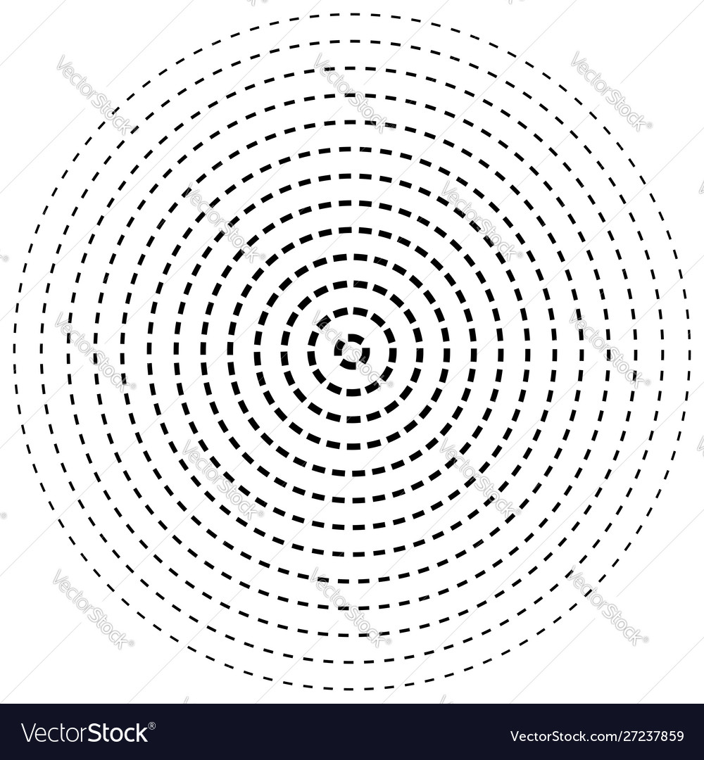 Radial dashed line circles circular concentric Vector Image Radial dashed line circles circular concentric
