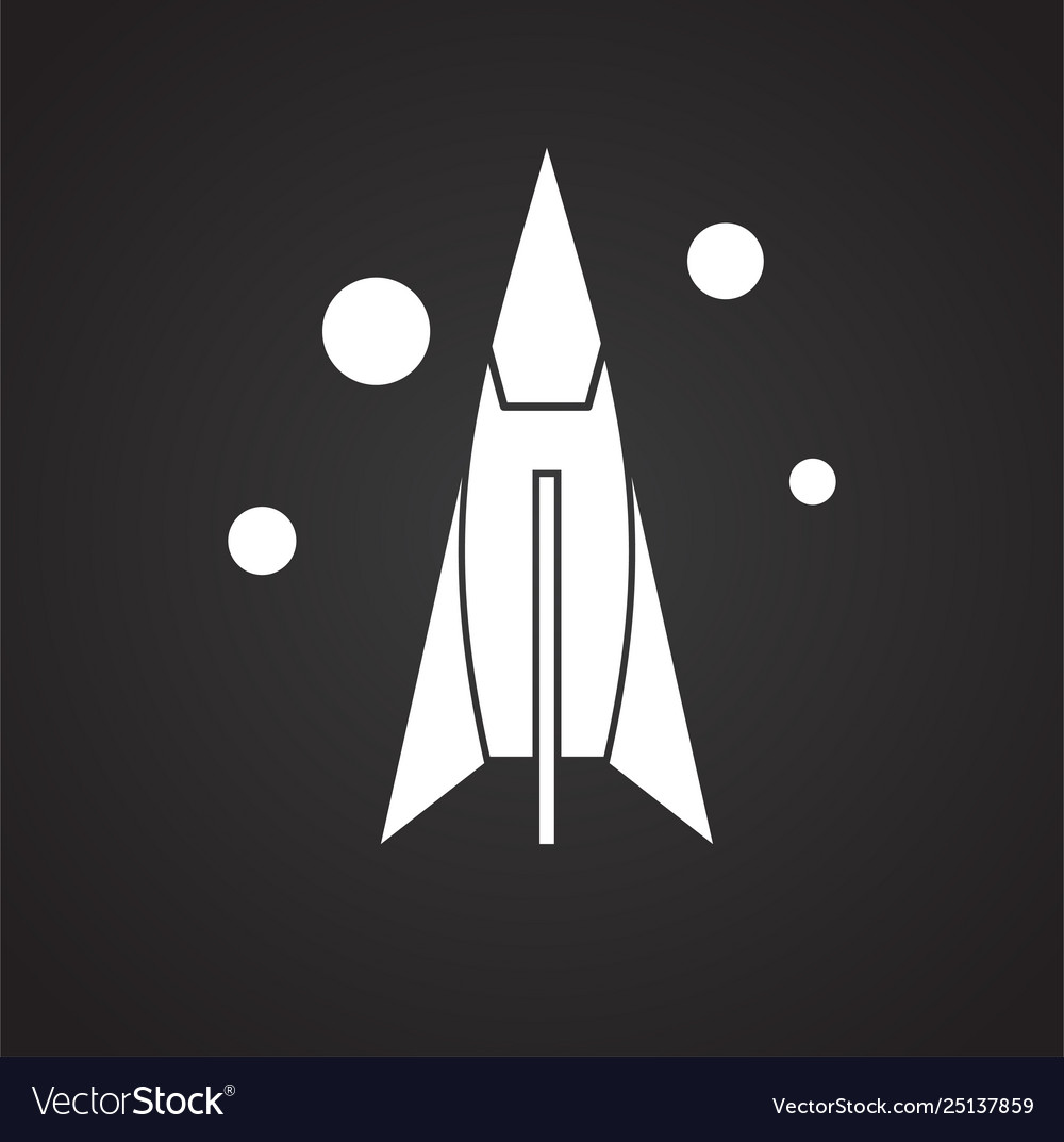 Rocket icon on background for graphic and web vector image Rocket icon on background for graphic and web